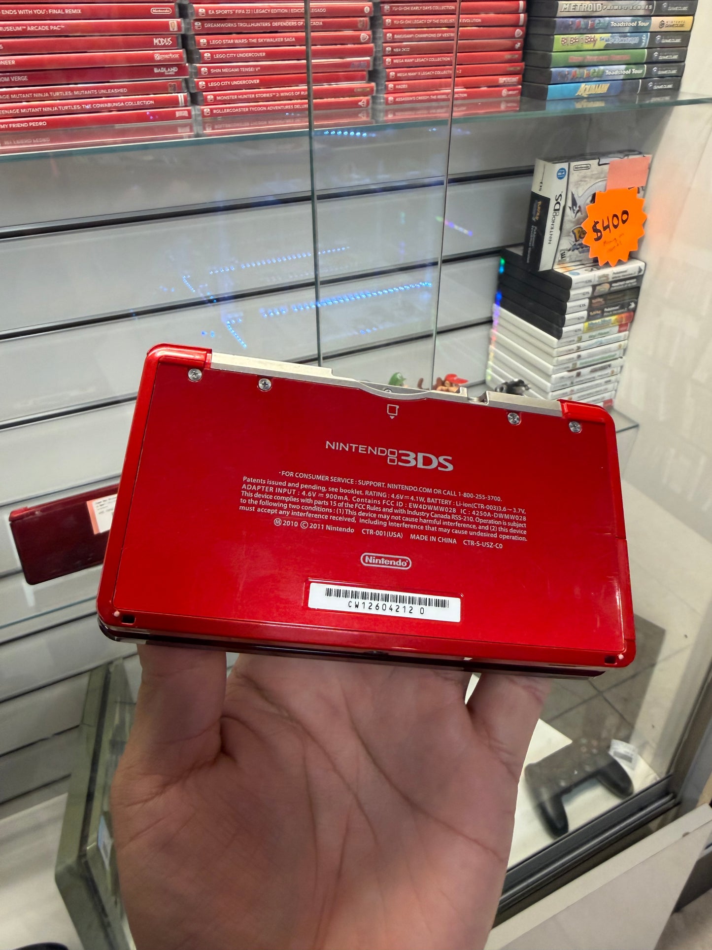 Flame Red Nintendo 3DS System (Cosmetic Wear) - Nintendo 3DS