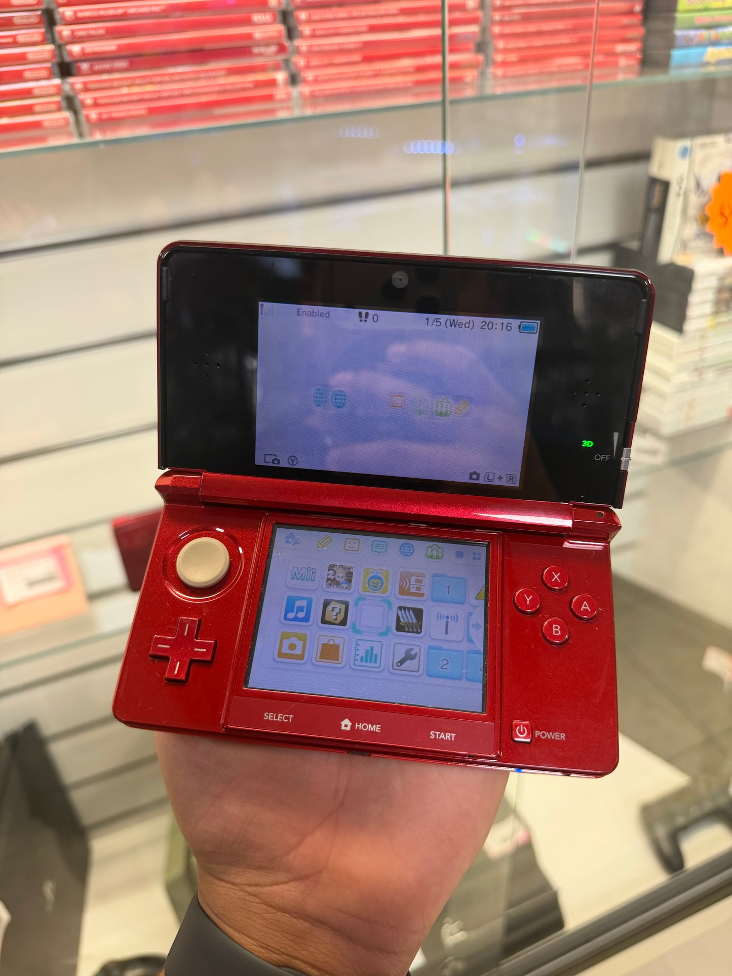 Flame Red Nintendo 3DS System (Cosmetic Wear) - Nintendo 3DS