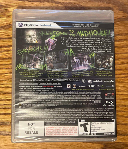 Batman Arkham Asylum [Not for Resale] - Playstation 3