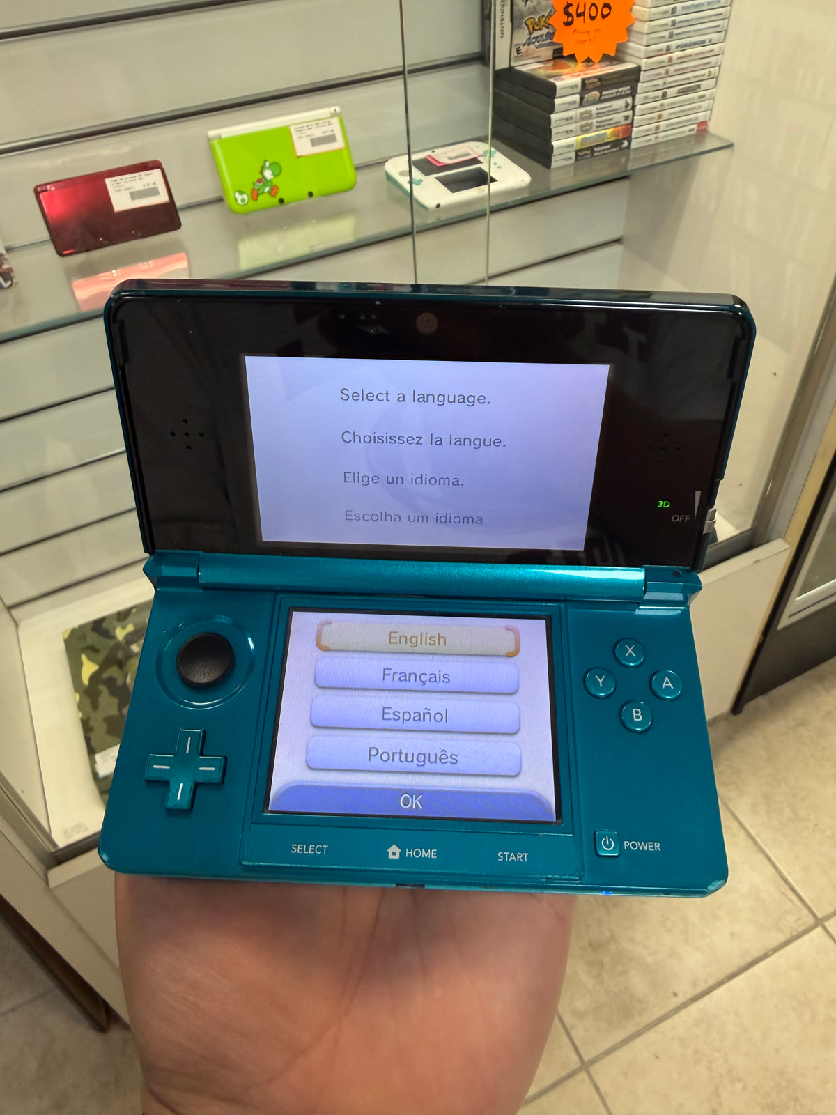 Nintendo 3DS Aqua Blue (Cosmetic Wear) - Nintendo 3DS