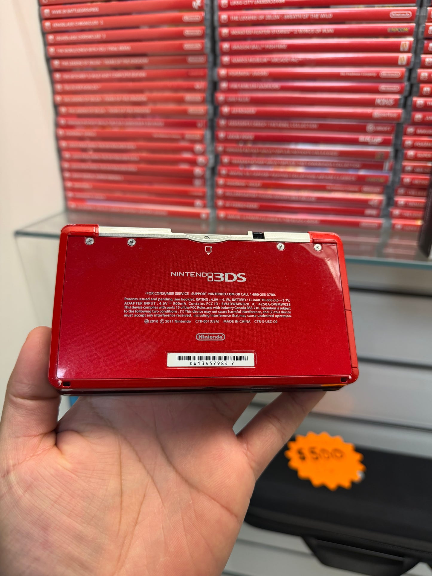 Nintendo 3DS Flame Red (Cosmetic Wear) - Nintendo 3DS