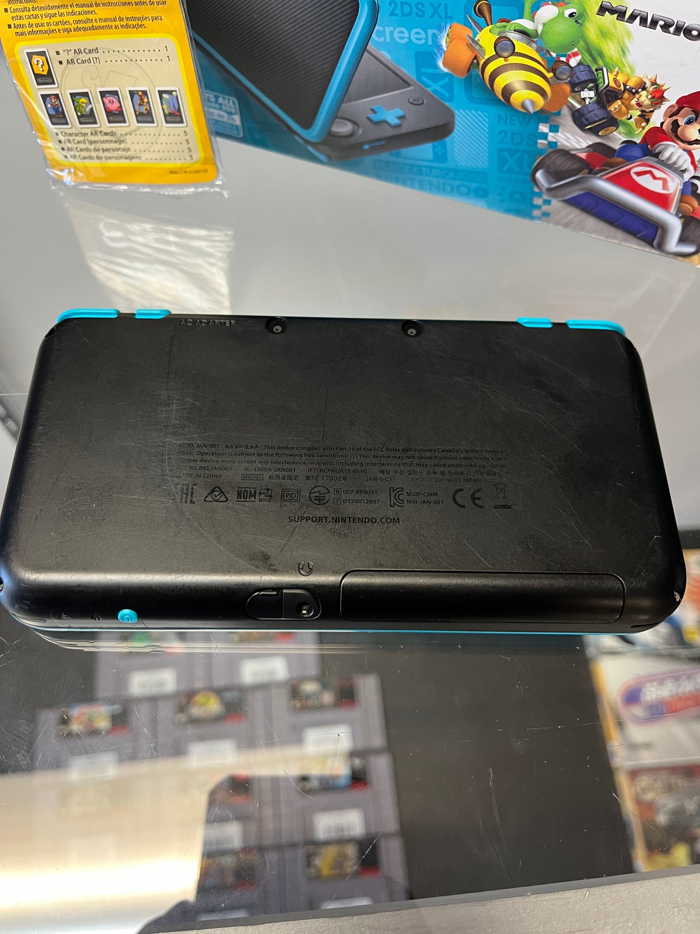 New Nintendo 2DS XL Black & Turquoise Handheld Console In Box