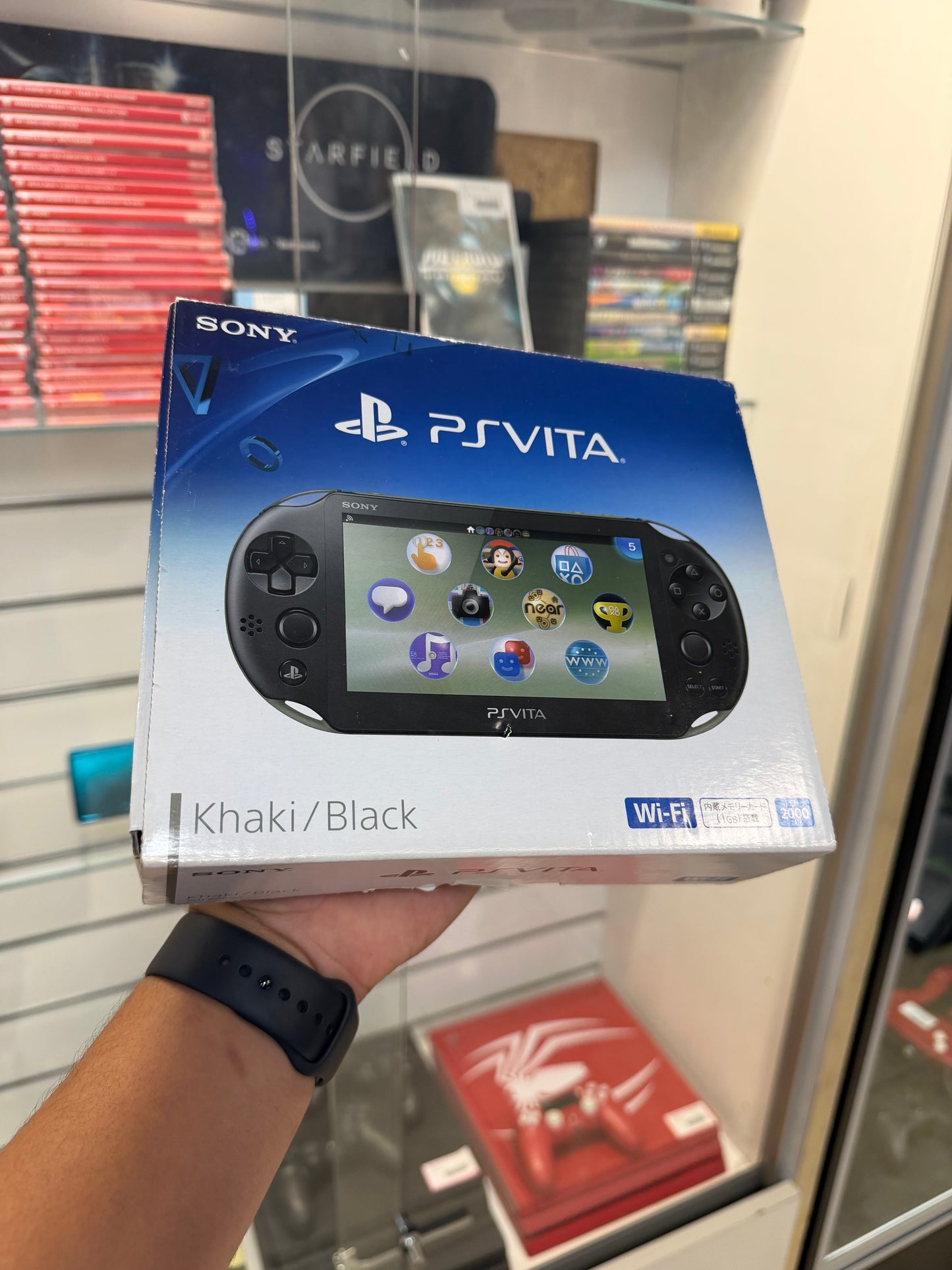 Playstation Vita Khaki/Black In Box (Japanese/Modded/Region Free) - Playstation Vita
