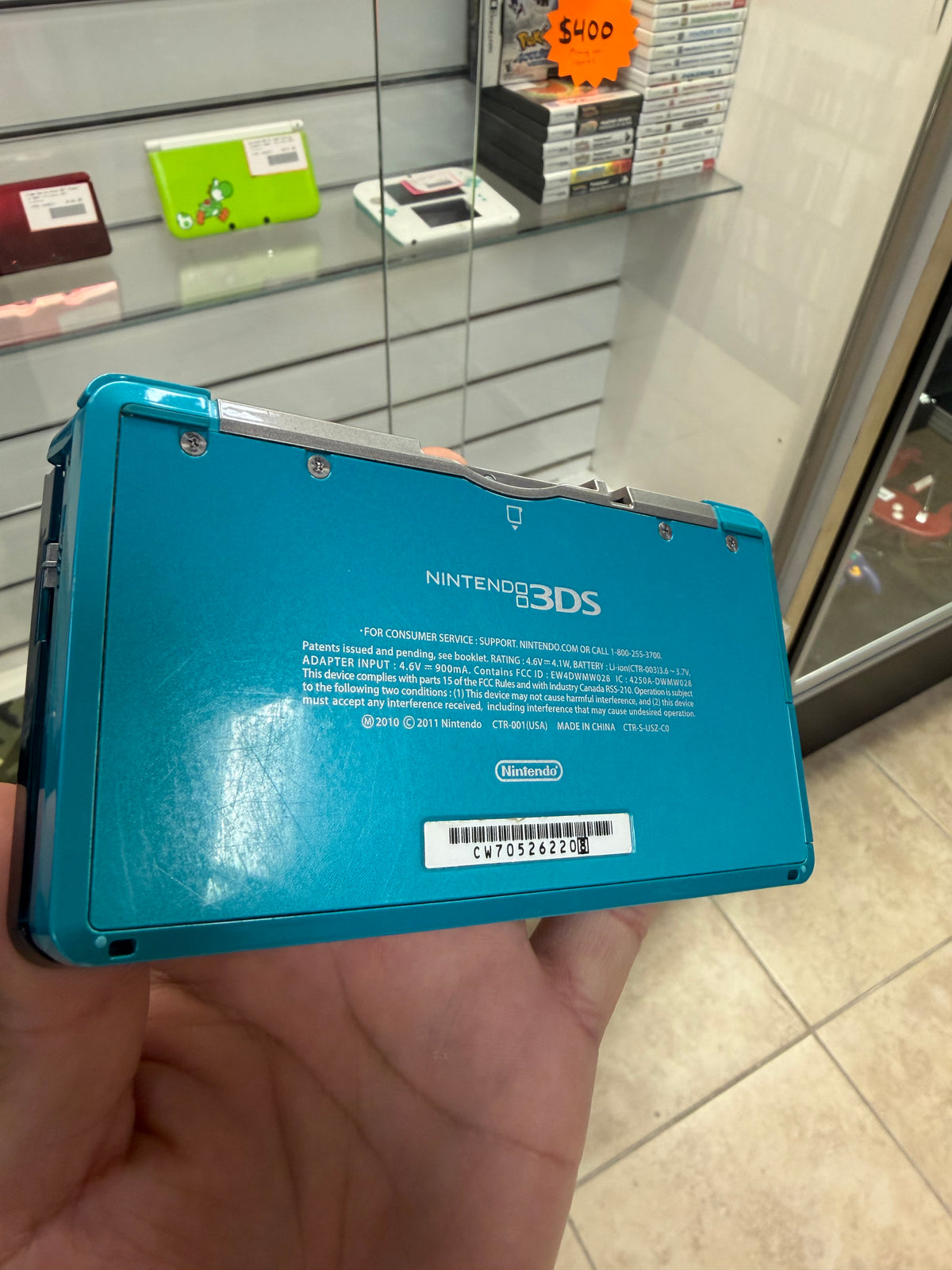 Nintendo 3DS Aqua Blue (Cosmetic Wear) - Nintendo 3DS