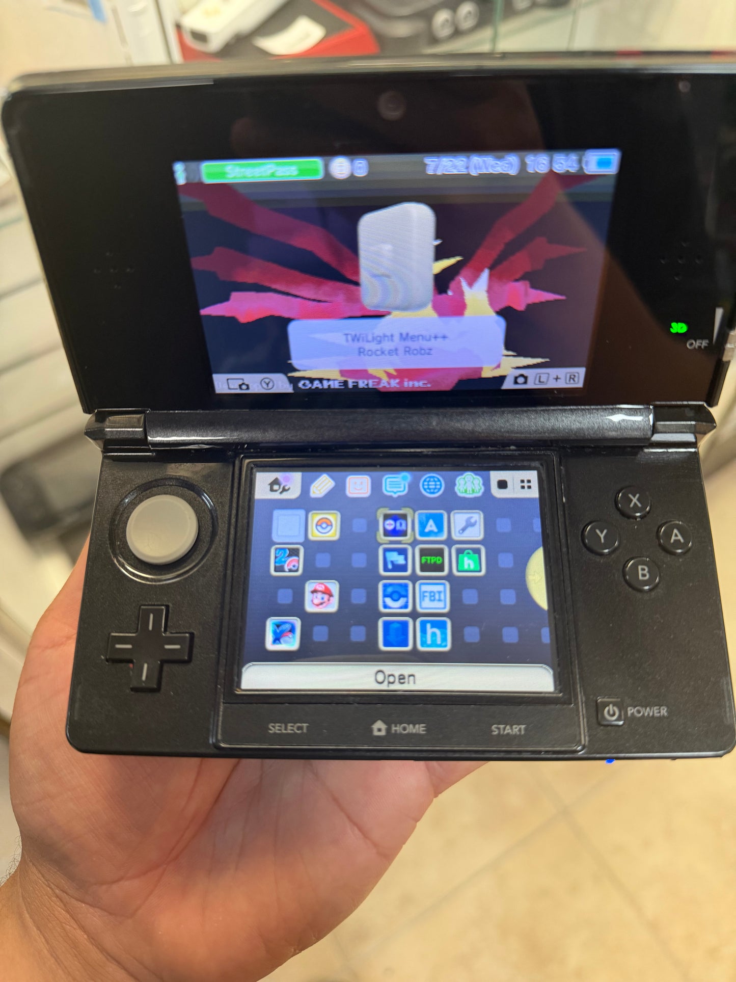 Nintendo 3DS Cosmo Black (Pre-Downloaded Pokemon Games) - Nintendo 3DS
