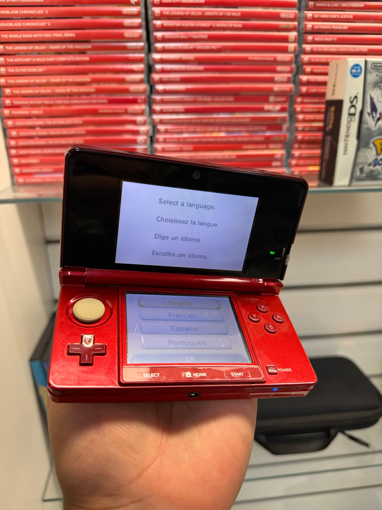 Nintendo 3DS Flame Red (Cosmetic Wear) - Nintendo 3DS