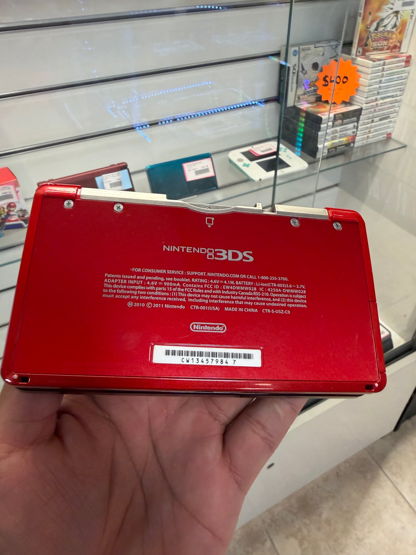 Flame Red Nintendo 3DS (Cosmetic Wear) - Nintendo 3DS