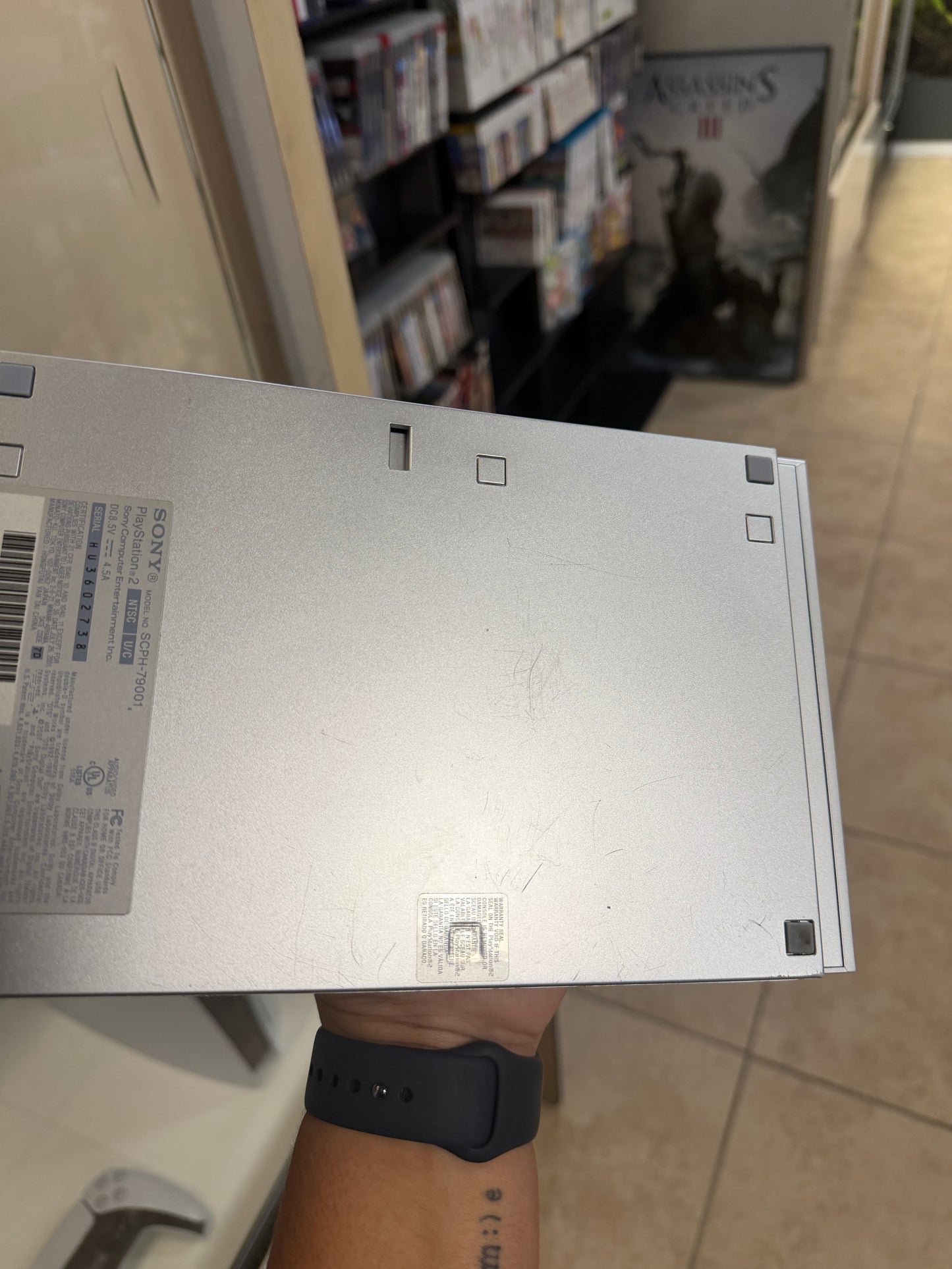 Silver Playstation 2 Slim System (Cosmetic Wear) - Playstation 2