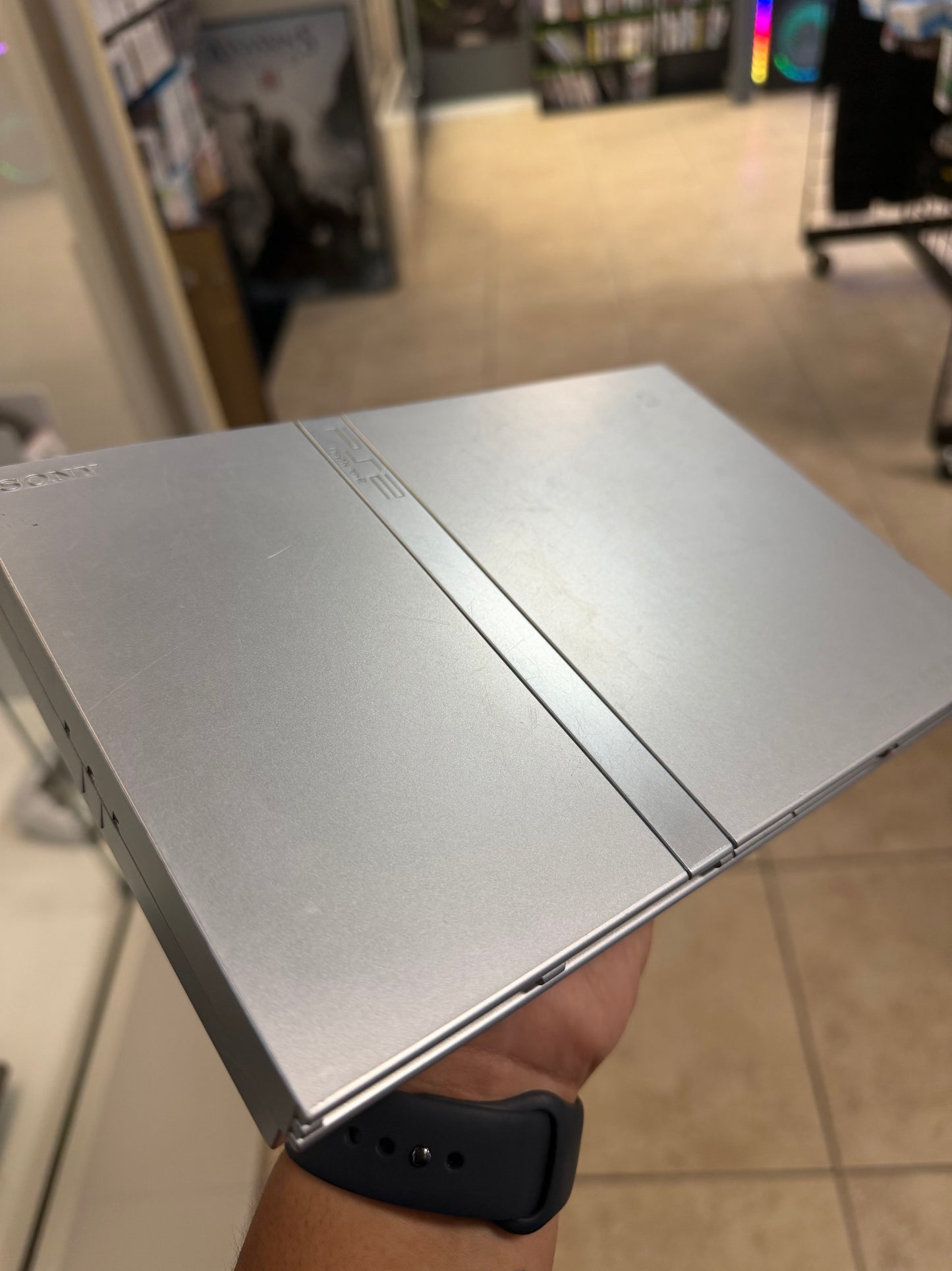 Silver Playstation 2 Slim System (Cosmetic Wear) - Playstation 2