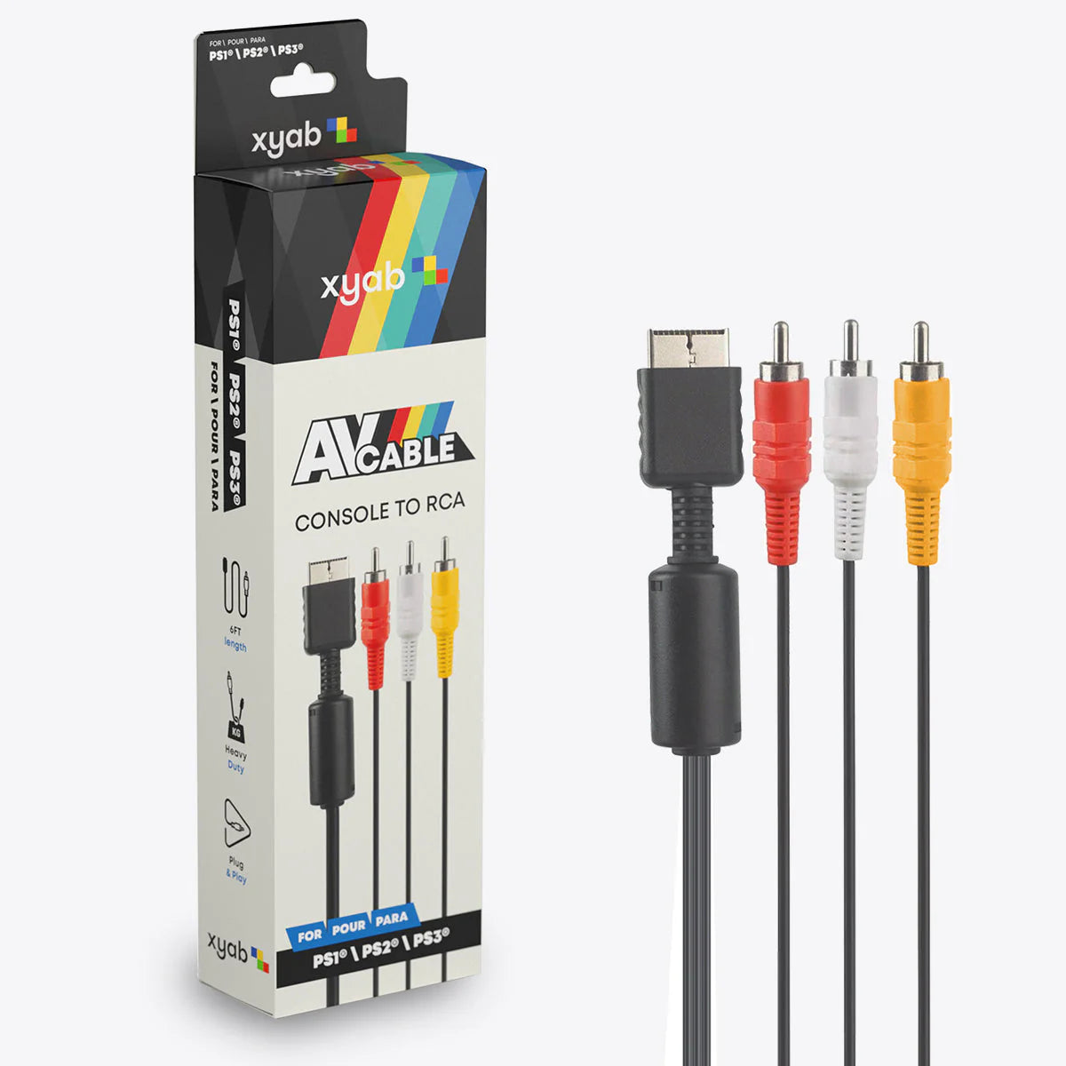 AV Composite Cable For Sony PS1 / PS2 / PS3