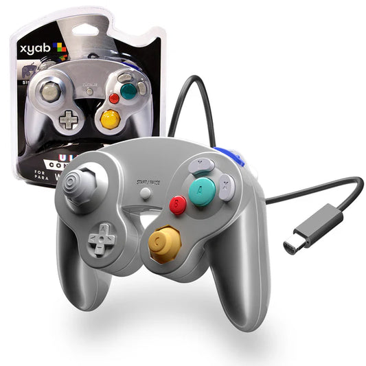 Silver Gamecube/Wii 3rd Party Controller - XYAB Cables