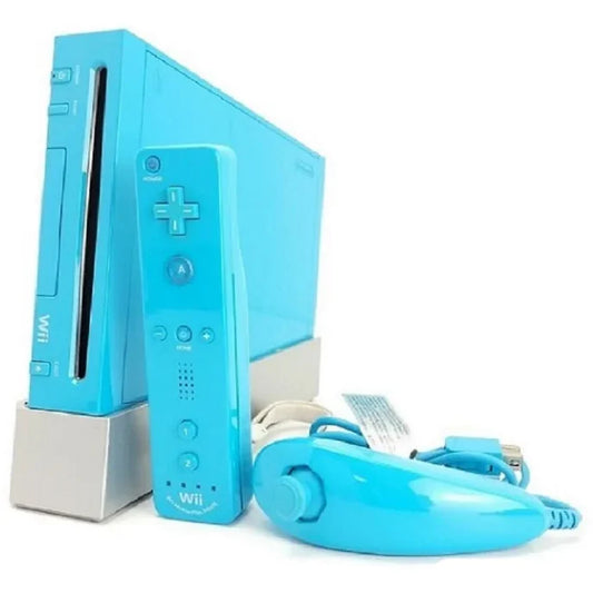 Nintendo Wii Blue Teal Console Bundle (RVL-101)